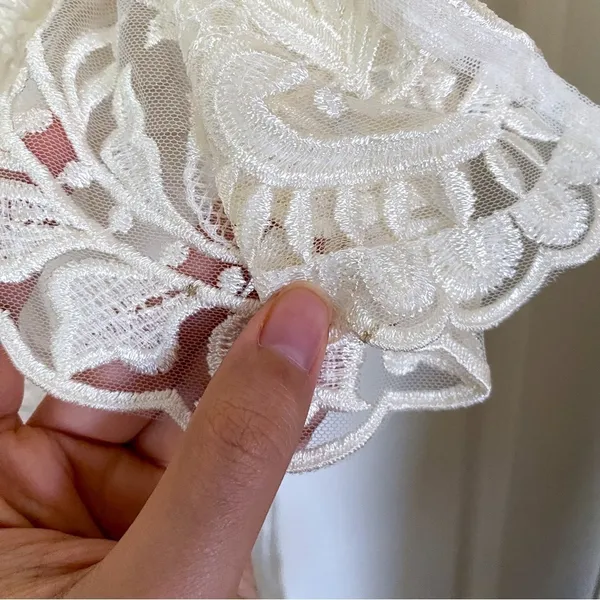 BHLDN‎ Thurley Dress Emilia Lace Semi-Sheer Off-Shoulder Bridal Ivory 8 NWT - Image 6