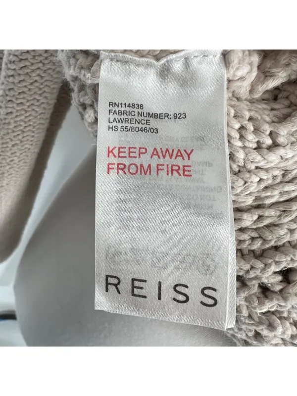 Reiss Beige Open-stitch Cable-knit Sweater Boho Chic Coastal Size Large - Image 12