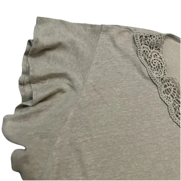 Lauren‎ Ralph Lauren Linen-Blend Jersey Flutter-Sleeve Shirt, Sage, M $89 - Image 5