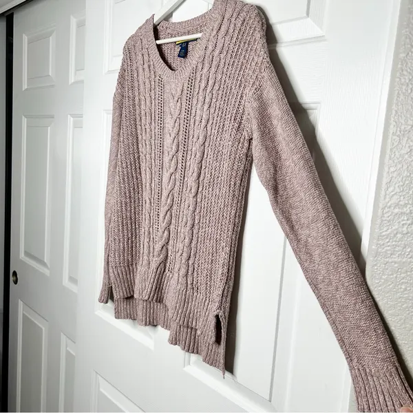 Prince & Fox Cable Knit‎ Lavender Sweater Size L - Image 2