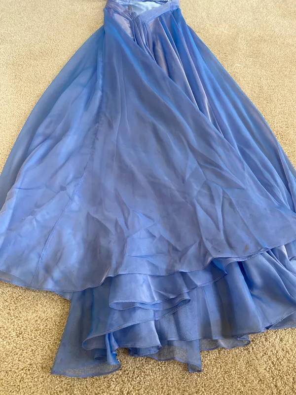 La Femme Periwinkle Strapless Prom Dress - Image 8