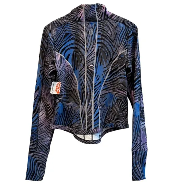 FP Movement Hit‎ The Slopes Quarter Zip Top Black Cyber Combo Abstract Womens S - Image 4