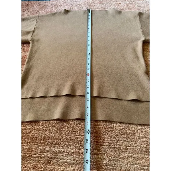 Tahari T Balloon Sleeve Knit Sweater Camel Brown Dolman Pullover XS/S - Image 5