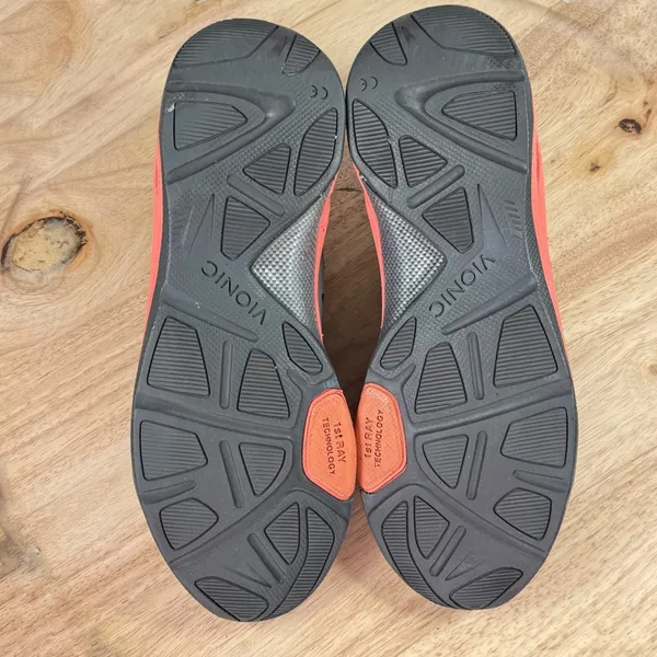Vionic Venture Orthotic Mesh Low Top Lace Up Sneakers Grey‎ Coral Orange 9 - Image 8