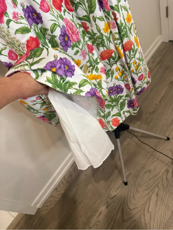 Prosperina Floral Cotton Midi Skirt XS NWT Belted Cottagecore Lined Pockets - Image 7