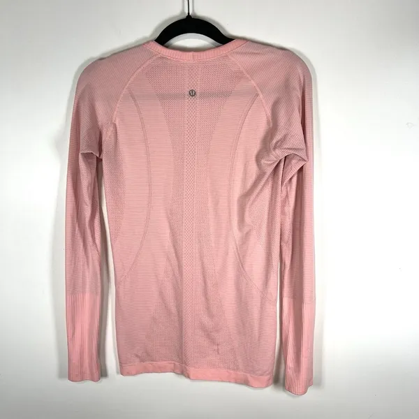 Lululemon Swiftly Tech Long Sleeve Crew Sz 8‎ Pink Thumbholes Workout Yoga - Image 6