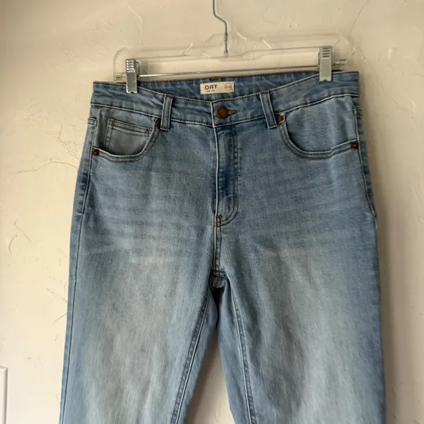 OAT New York Jeans Womens Size 10/30 Light Wash Denim Cropped‎ Raw Hem - Image 2
