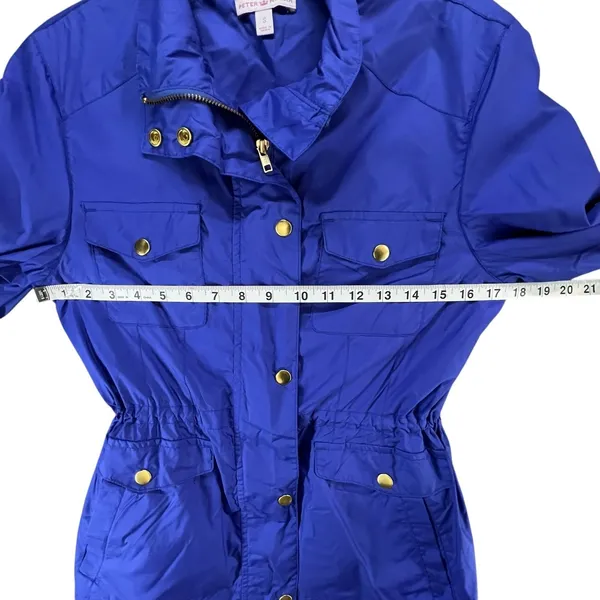 Peter Millar Mariana Rain Jacket S Purple Zip Snap Cinch Waist Utility Travel - Image 8