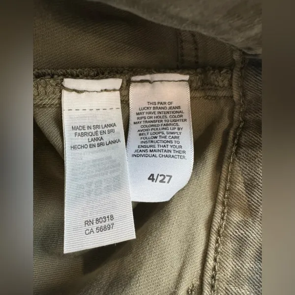 Lucky Brand Women’s Camo Utility‎ Jeans Size 4 / 27 Straight Leg Army Green - Image 4