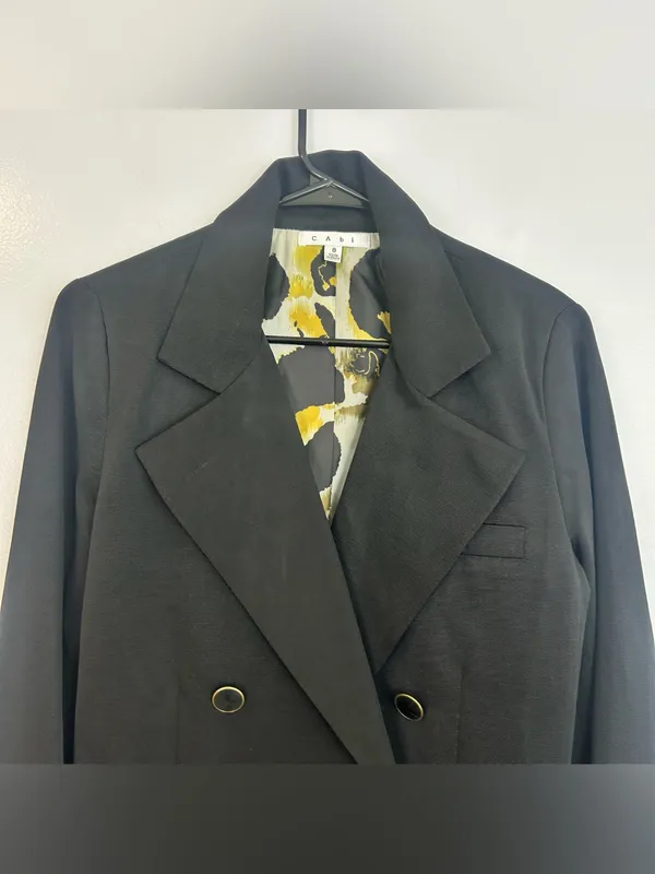 Cabi Luxe Tux Black Doulbe Breasted Blazer Jacket Size 8 - Image 3