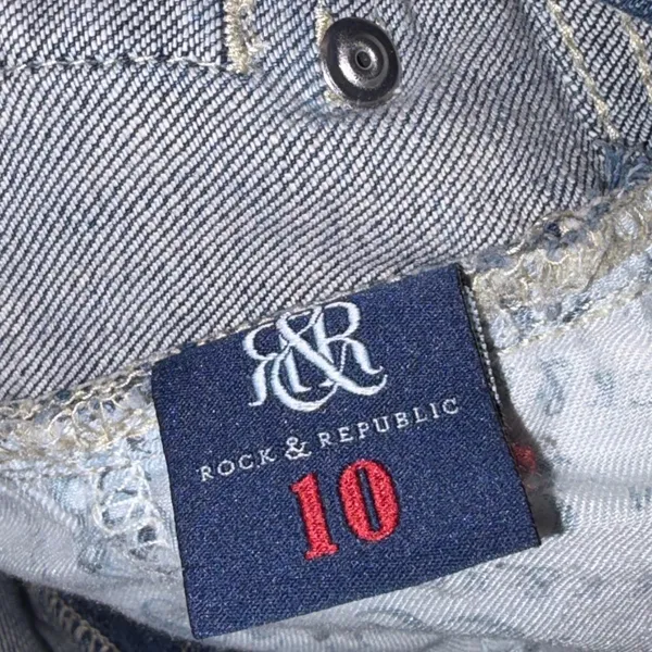 Vintage Rock & Republic Cropped Faded Blue Denim Ankle Jeans - Image 7