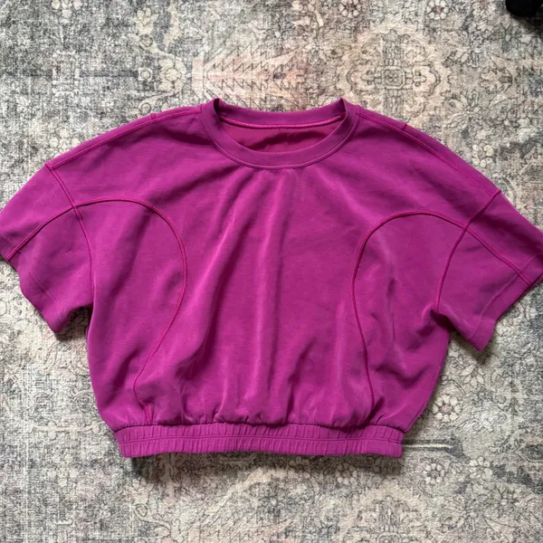 Lululemon Softstreme Gathered Tee T-Shirt Magenta Purple Size 8 W3FO6S - Image 3