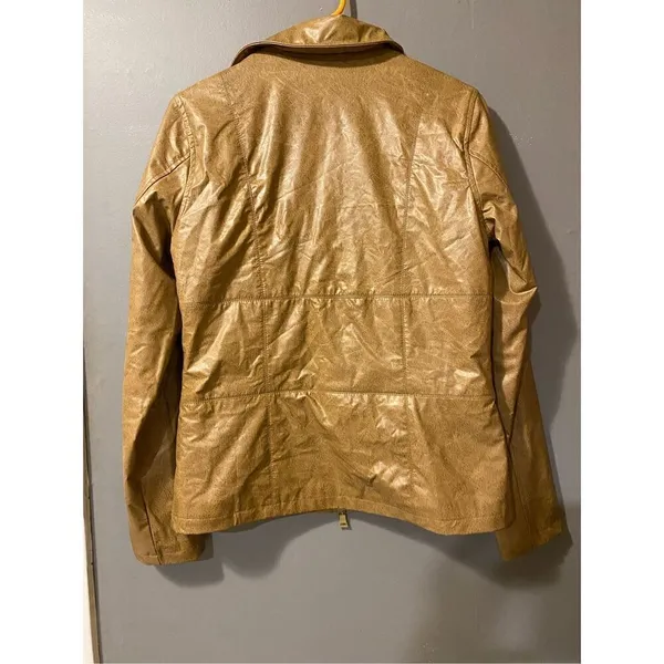 ME JANE Womens Shiny Nylon Jacket Full Zipper Detail Size Small - Image 2