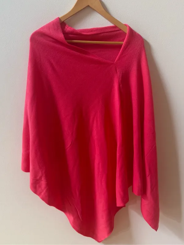 Coco + Carmen Hot Pink Poncho Shrug - Image 2