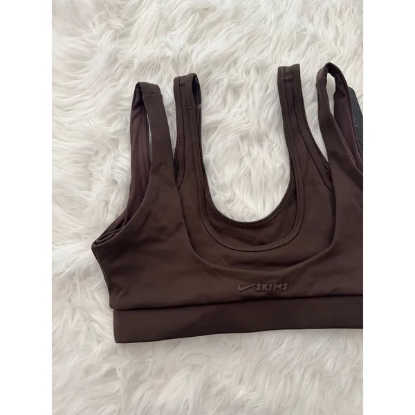 Nike Skims Matte Double Strap Scoop Bra Dark Sepia Size Small - Image 8