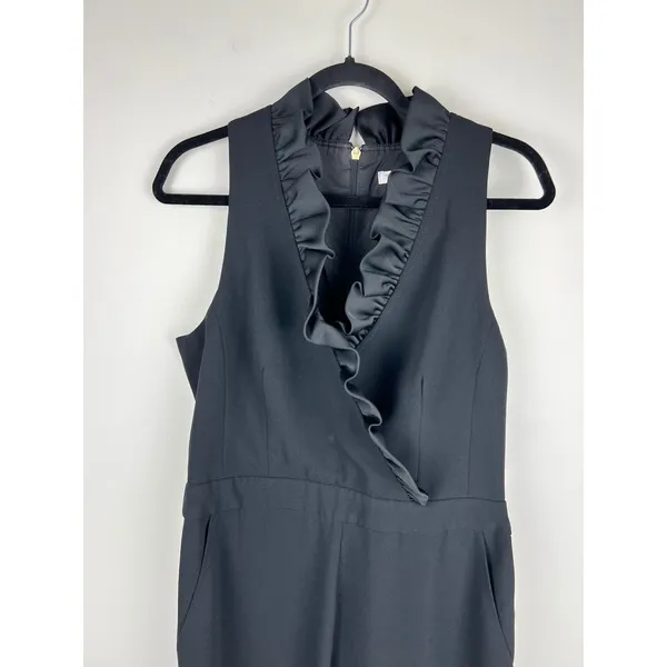 Trina Turk Black Ruffle Neck Sleeveless Jumpsuit Size 8 - Image 12