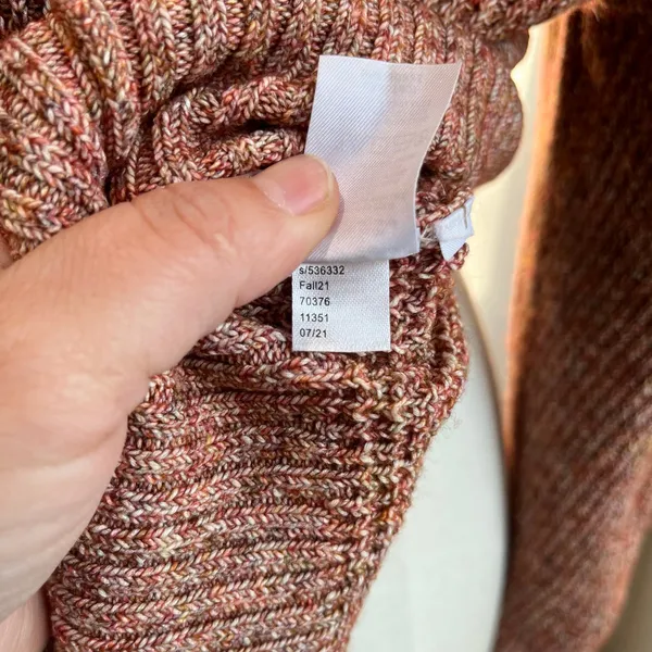 Ann‎ Taylor Loft Wool Blend Sweater Orange Brown Fall Pullover Size Medium - Image 5
