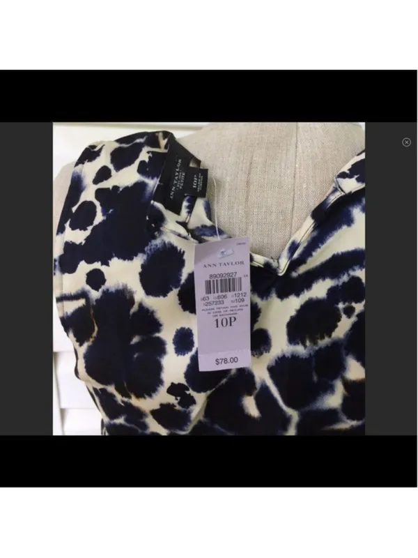 NEW Ann Taylor Petite Ivory Abstract Floral Top & Pencil Sk - Image 5