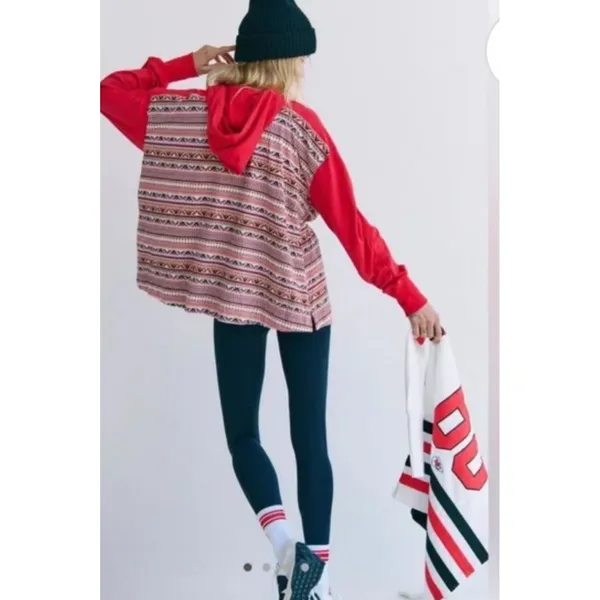 NWT FREE PEOPLE | FP Movement‎ Hot Shot Printed Hooded Layer in Nordic Knit XS - Image 3