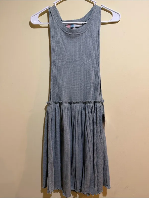 Women’s New Free People Beach BRB Sleeveless Ribbed Drop-Waist Mini Dress - Image 3