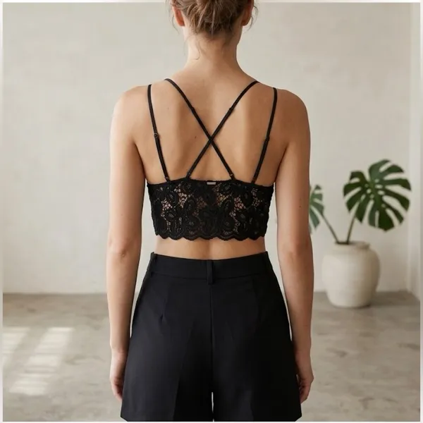 Victoria's Secret PINK Intricate Black Floral Lace Bralette 🖤 - Image 2