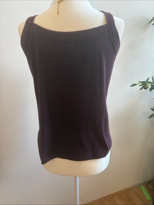 American Eagle Outfitters Ribbed Tank Top - Plum Purple - Image 3