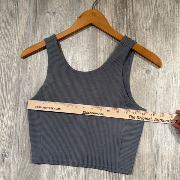 Lululemon Ribbed Softstreme Crop Top Blue Gray Loungewear Athleisure Size 4 - Image 6