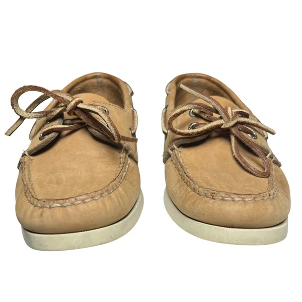 Sperry Top-Sider Authentic Original 2-Eye Boat Shoes Tan Leather 7.5M Preppy - Image 2