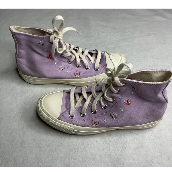Converse Chuck‎ Taylor All Star Butterfly Wings High Top Lavender Women 7.5 - Image 7