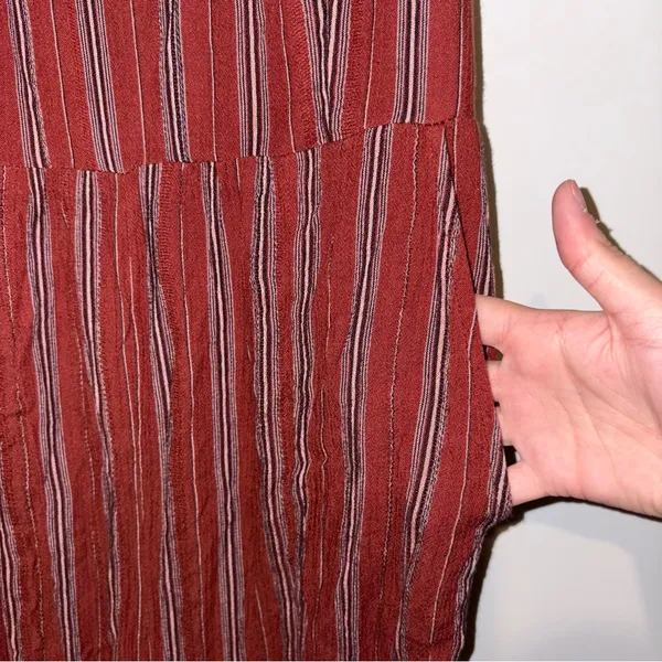 American Eagle‎ Striped wide leg jumpsuit red size medium - Image 3