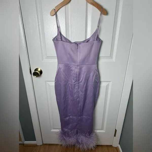 House of CB Helena Orchid Satin Midi Dress XS - Image 7