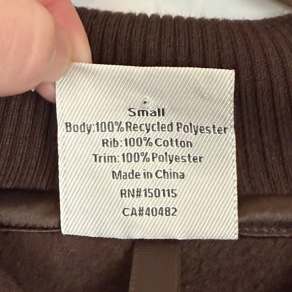 Varley Roselle Half Zip Fleece Pullover Sweater Dark Truffle Size Small - Image 6