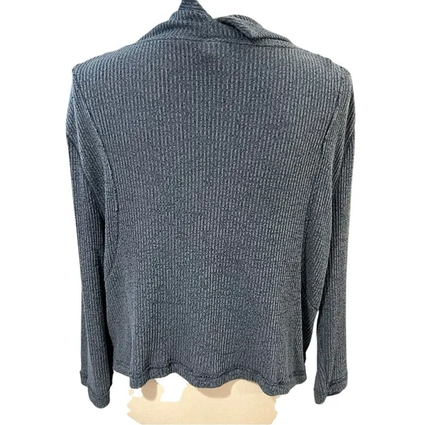 Free People Womens Mock Neck Ribbed Top Size L Cabincore Loungewear Boho - Image 4