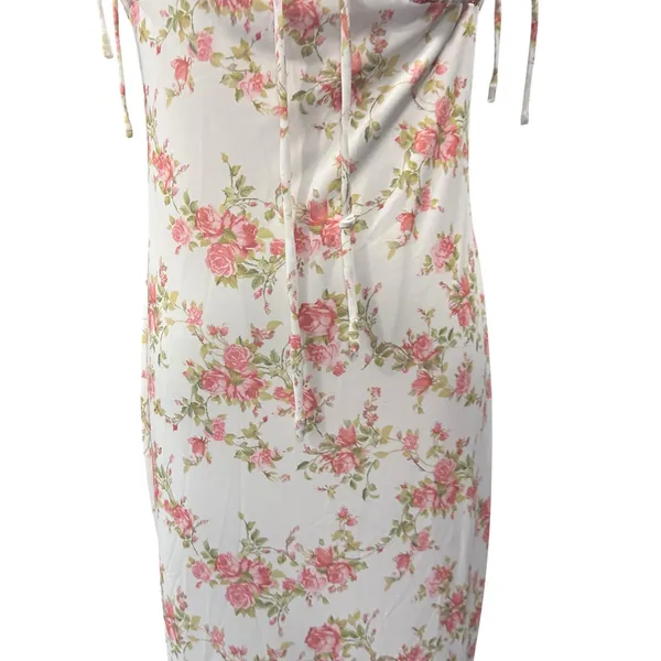 KUTUMAI Women's Summer Floral Bodycon Maxi Dress NWT Coquette Spaghetti Strap LG - Image 11