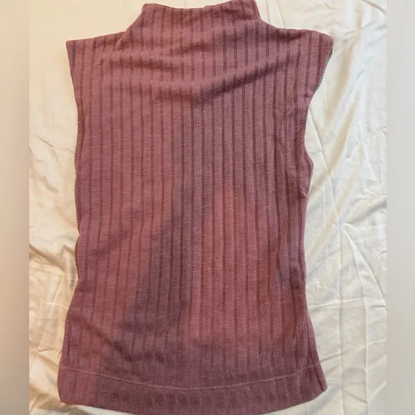 Pink Ribbed Mock Neck Tank - Image 2