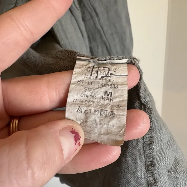BACI Italian Linen Jacket Green Gray Medium 5181683‎ KAK - Image 6