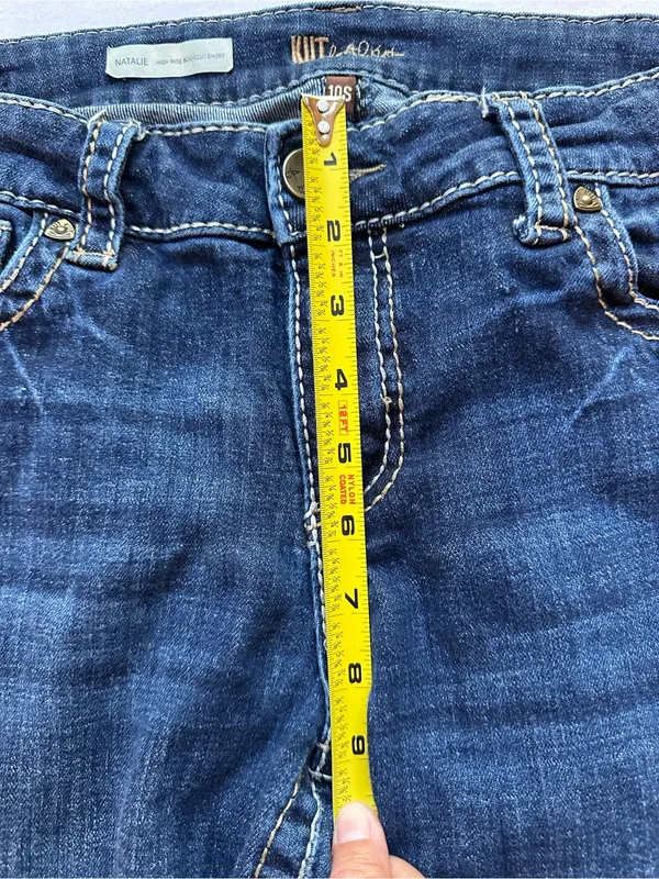 KUT from the Kloth Natalie High Rise Bootcut Short Jeans 10S Dark Wash - Image 6
