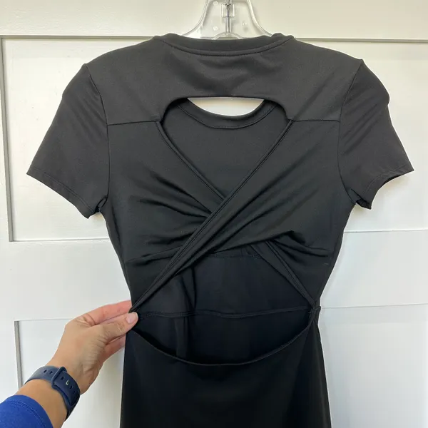 Black Built In Bra Short Sleeve Dress - Image 4