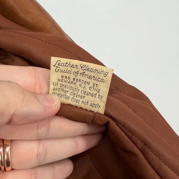 Vintage Leather Shearling Collar Penny Lane‎ Coat Brown Belted Distressed - Image 10