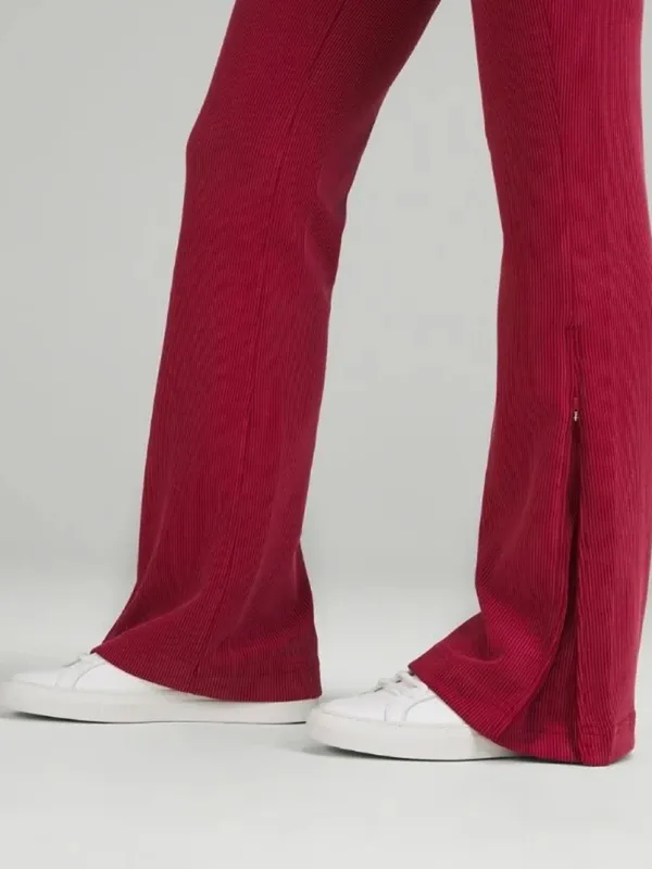 Lululemon Brushed Softstreme Rib Zip Flare 32.5" Pomegranate 10 RARE - Image 11