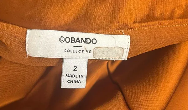 2 Obando collective copper orange silky one shoulder sleeveless maxi long - Image 3