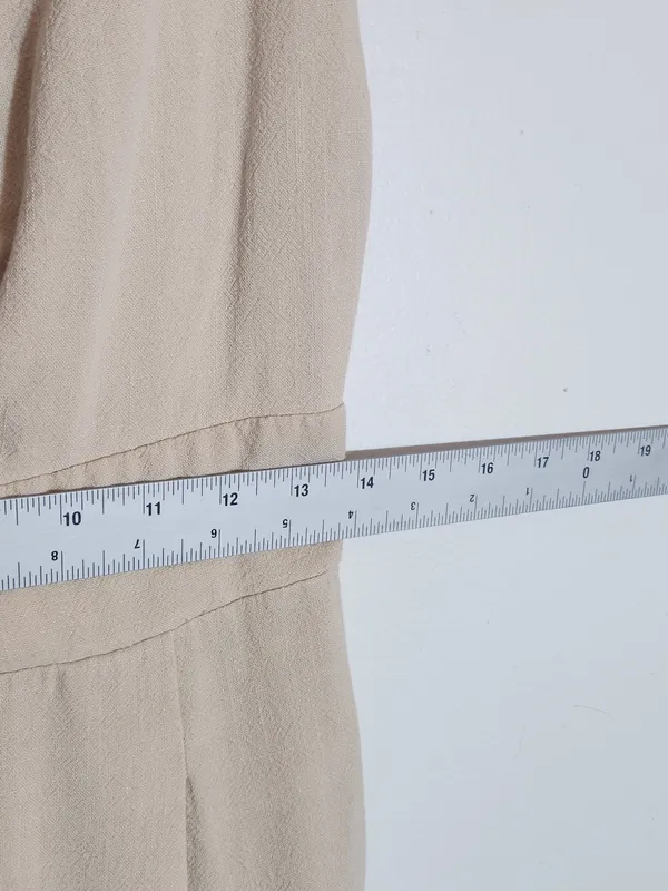 Anrabess Beige V-neck Wide Leg Jumpsuit Size Large - Image 7