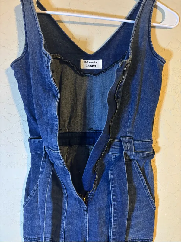 Reformation Denim Jumpsuit - Image 4