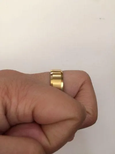 Handmade Gold Stainless Steel Ring - US Size 8 - Image 4