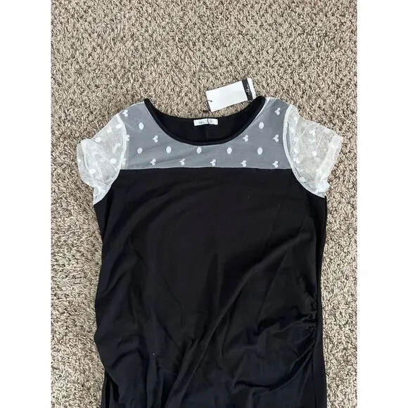 NWT‎ Abie Women's short sleeve mesh black dress size medium - Image 2