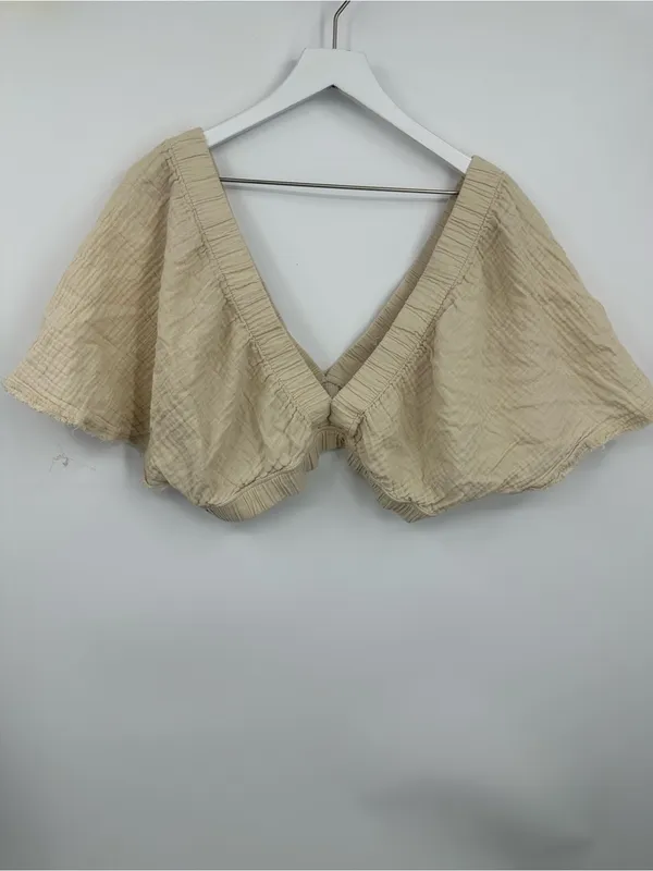 Aerie Boho Pool To Party Flutter Sleeve Crop Top Size XL Whimsical - Image 9
