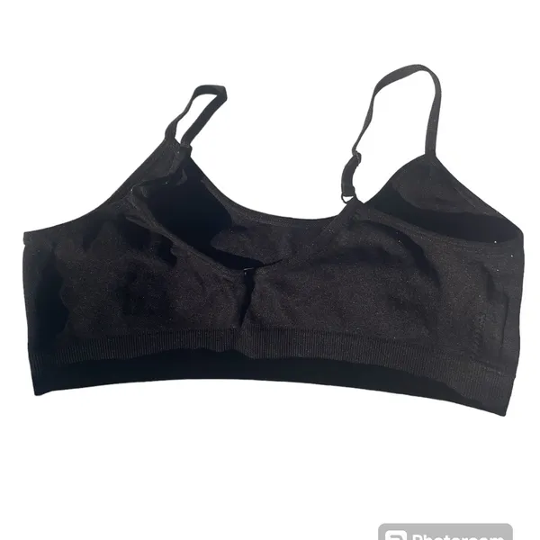 3 for $12: Black Unpadded Sports Exercise Bra with Adjustable Straps - Image 2