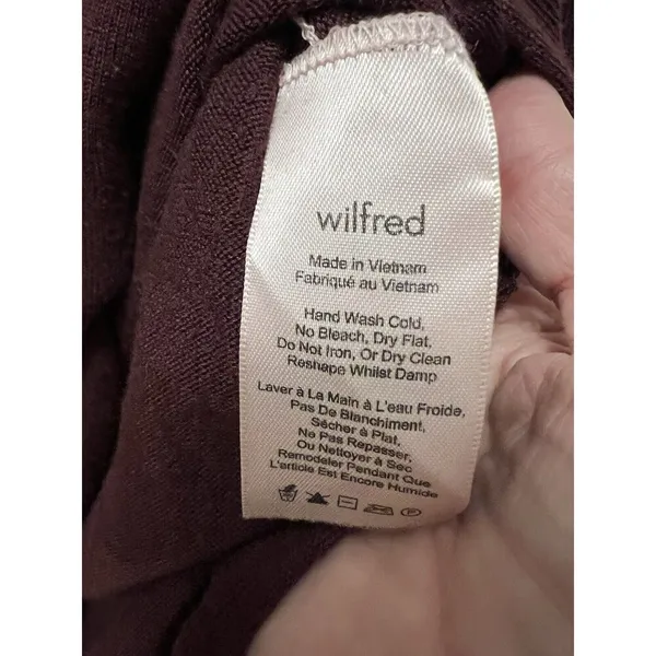 Wilfred Wilfred Burgundy Fragon V Neck Long Sleeve Lightweight Sweater Sz‎ S - Image 4