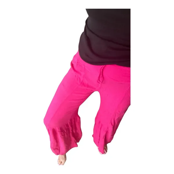 Hot pink bell bottoms hippie boho pants Medium - Image 2