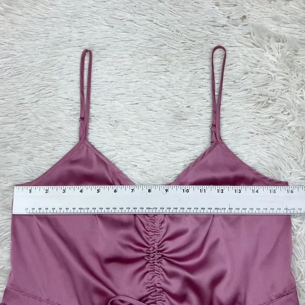 Abercrombie Mauve Pink Spaghetti Strap Peplum Crop‎ Tank Top Size Small - Image 4